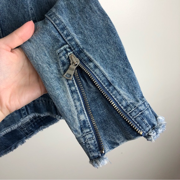 REBECCA TAYLOR Washed Denim Moto Jacket - Picture 8 of 9